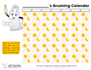 Brushing Calendar English