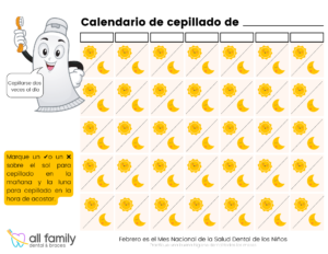 Brushing Calendar Spanish